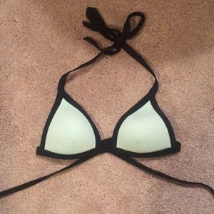 PINK Mint Green Triangle Cross Body Bikini Top